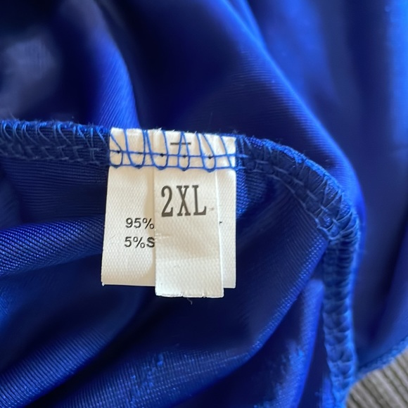 NEW Gorgeous Velvet Feel Blue Formal Dress Plus Size - Picture 6 of 7